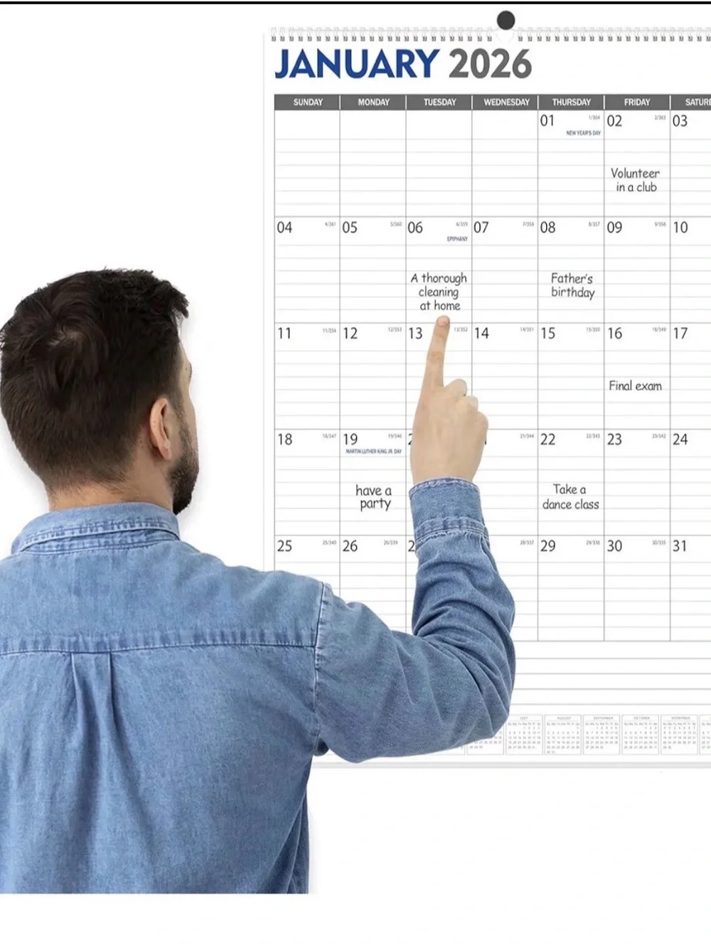 Large 2026-2027 Wall Calendar 18-Month Vertical Planner, 22